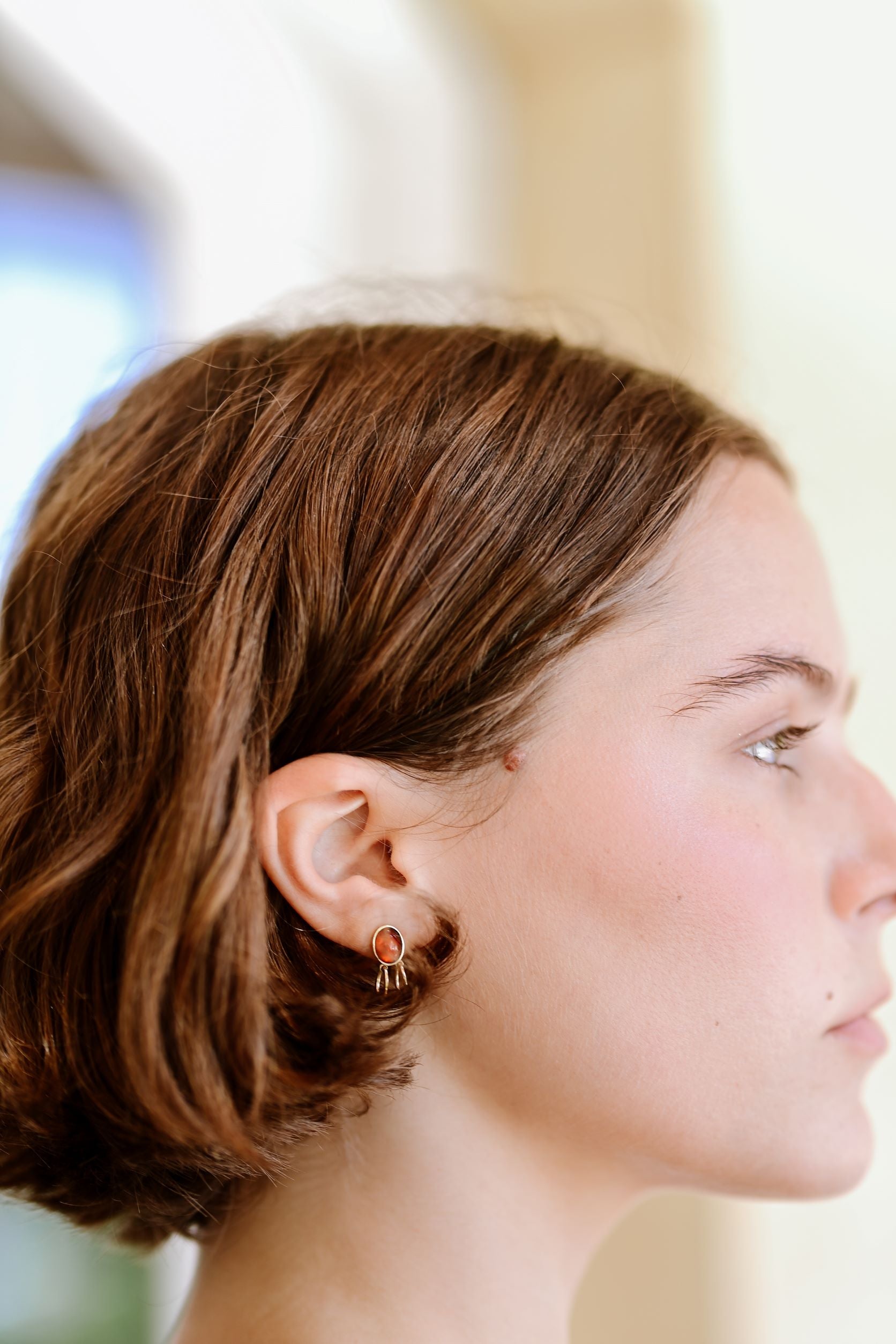 Silver Gem Bem Earrings