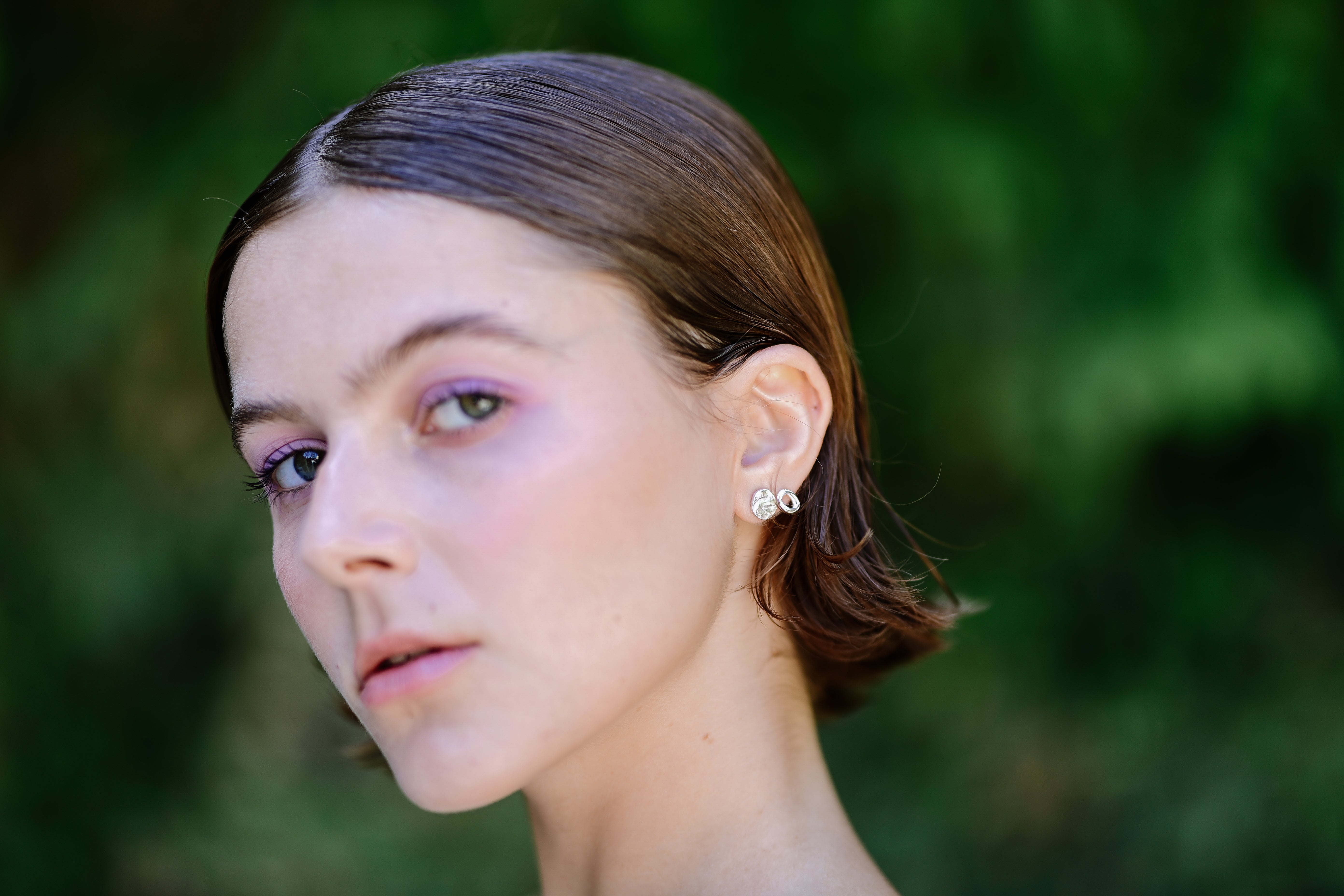 Scribble Studs//Silver