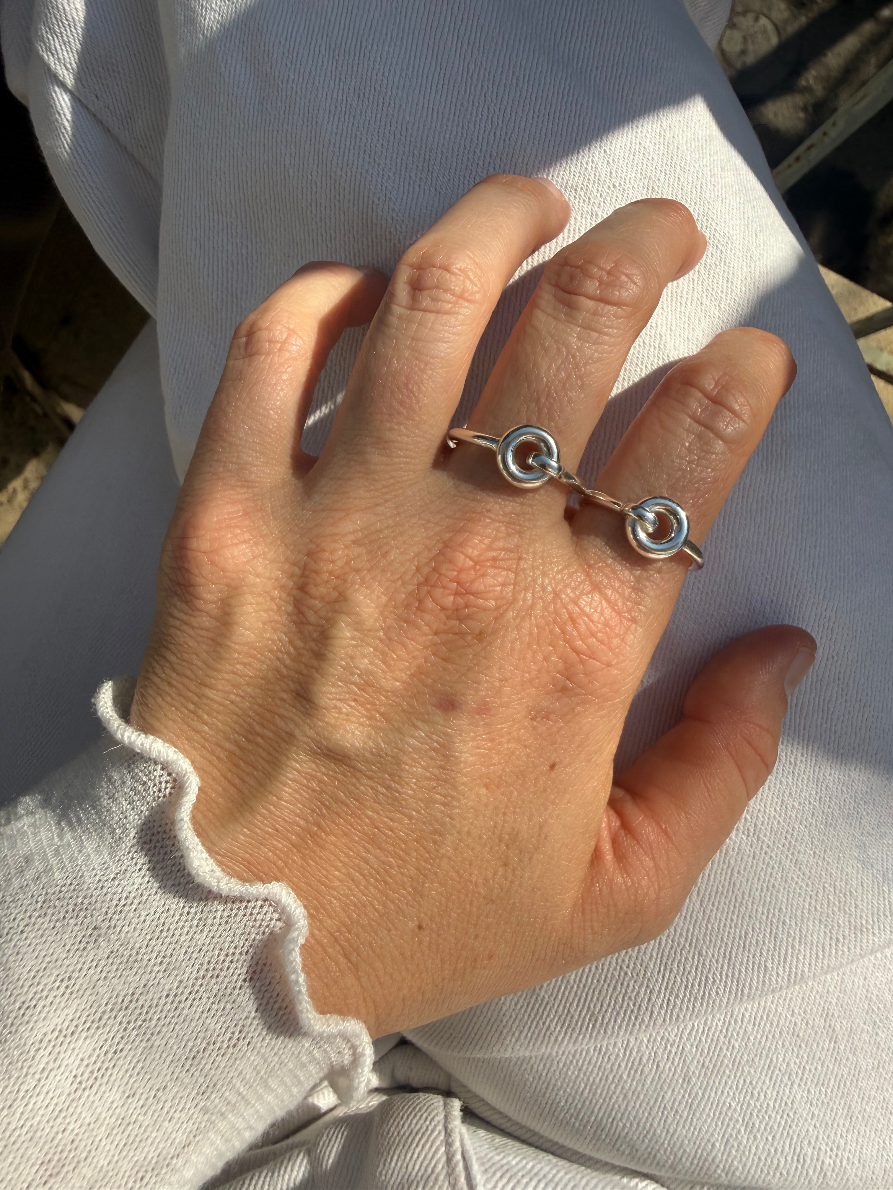 טבעת דונאט כסף