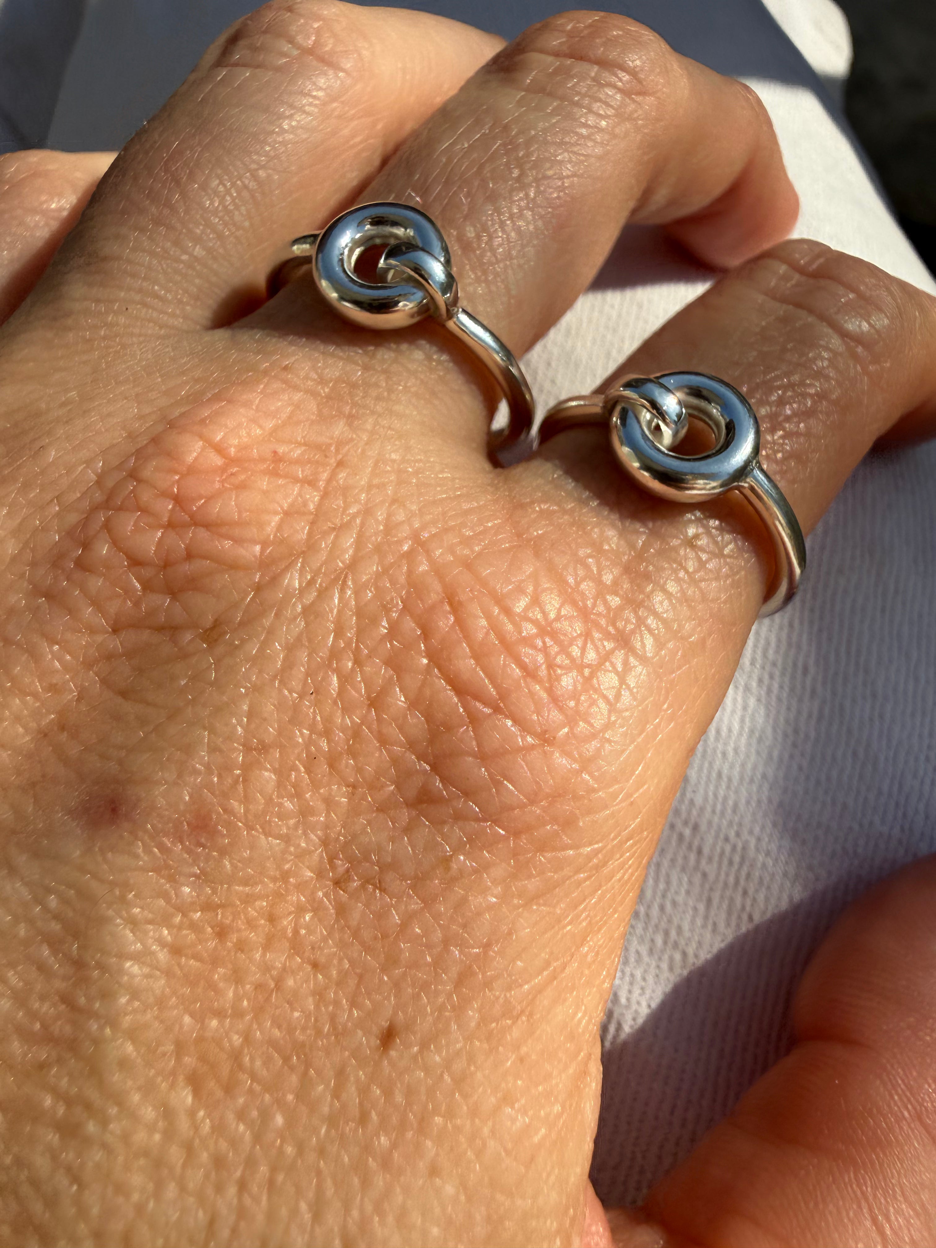 טבעת דונאט כסף