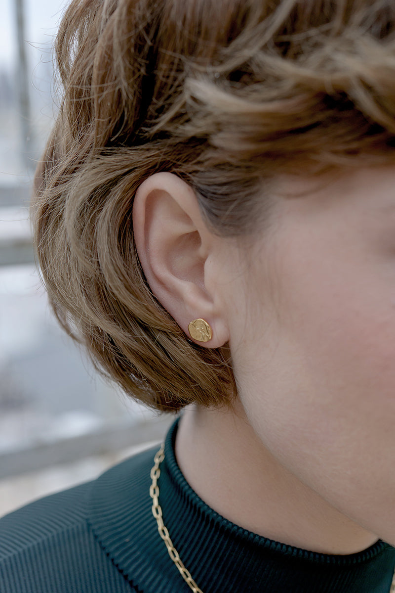 14K Gold Puddle Studs