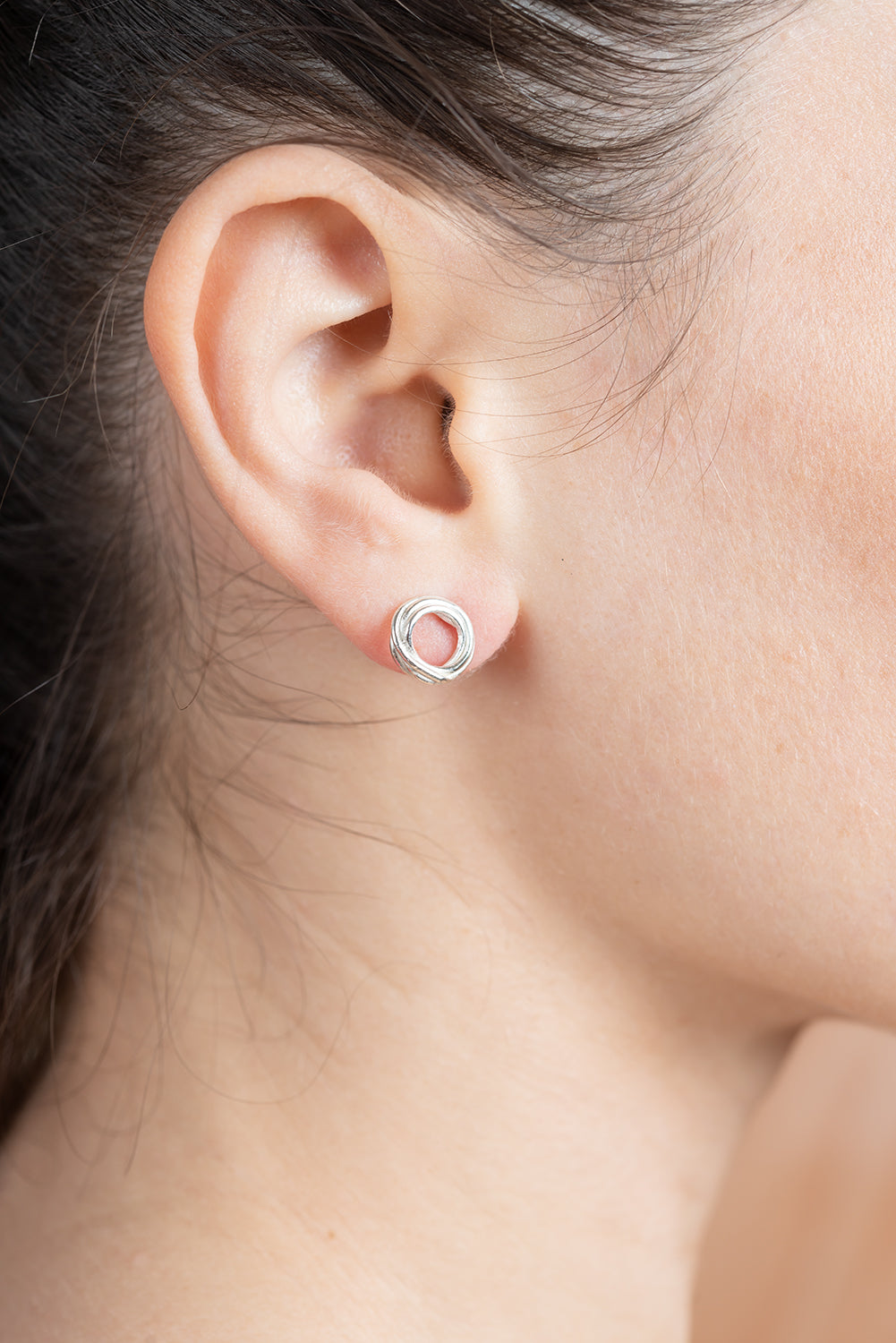 Scribble Studs//Silver