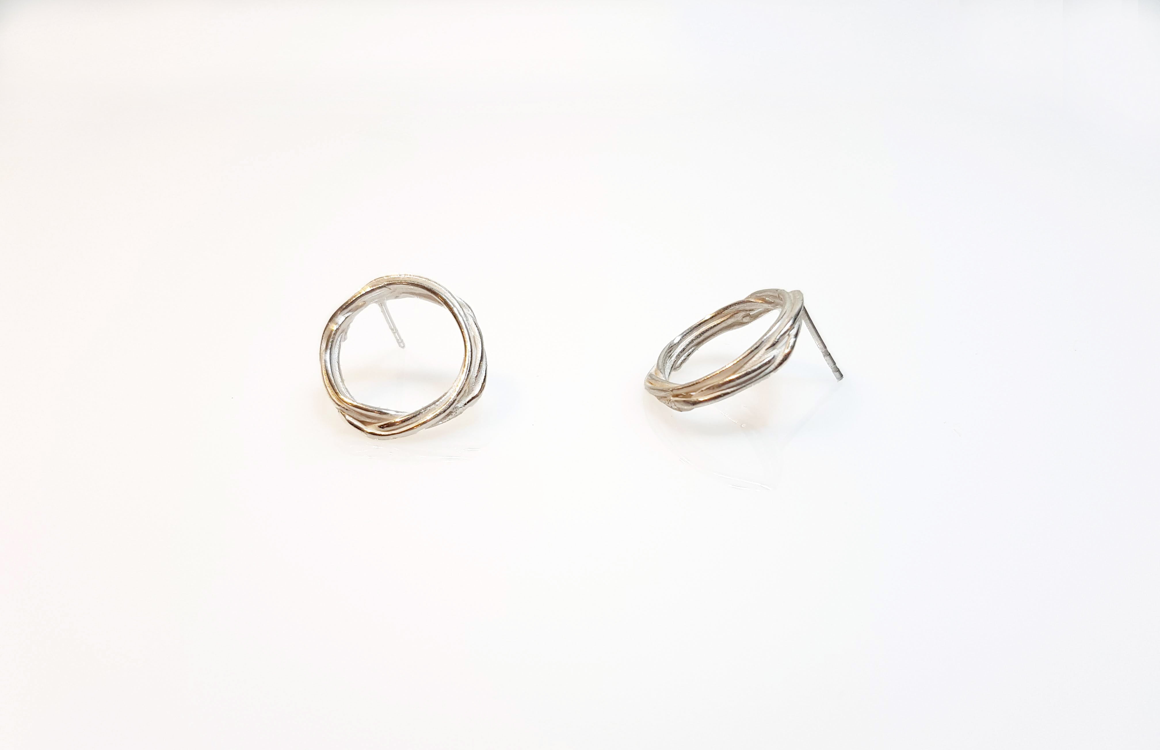 Scribble Studs//Silver