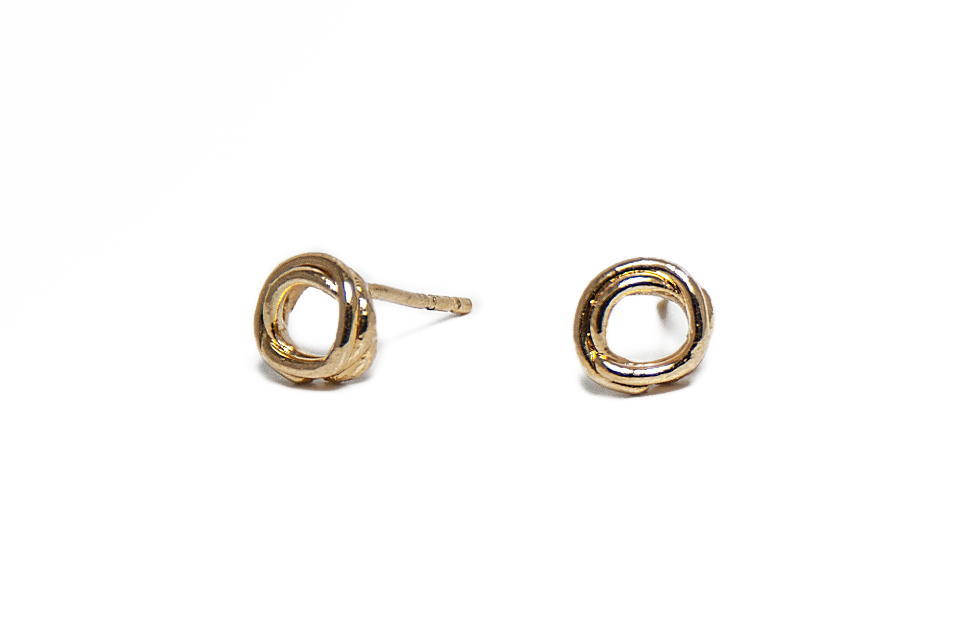 14K Gold Scribble Studs