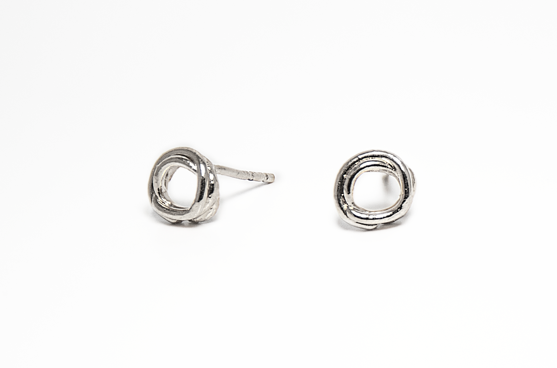 Scribble Studs//Silver