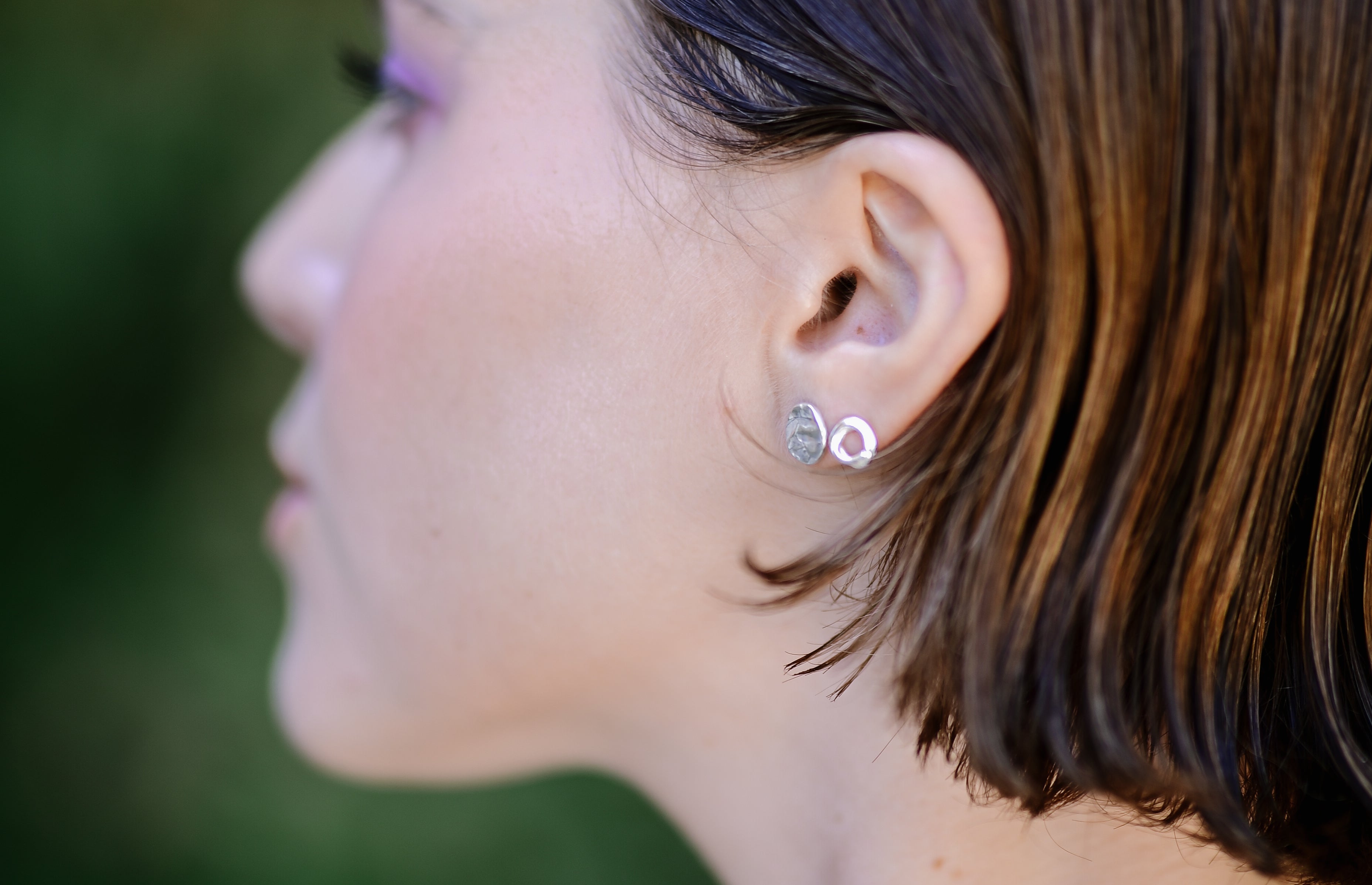 Scribble Studs//Silver