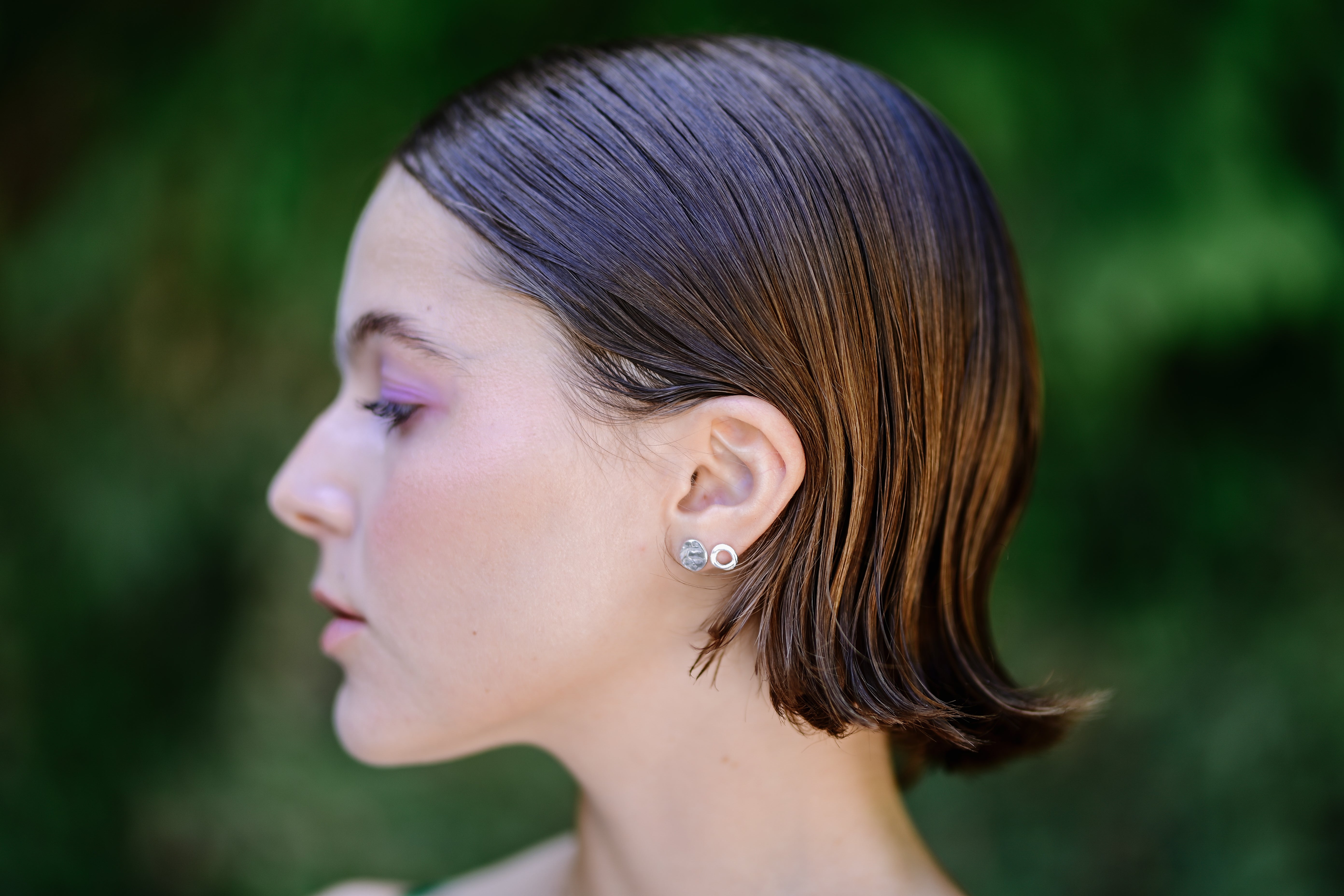 Scribble Studs//Silver