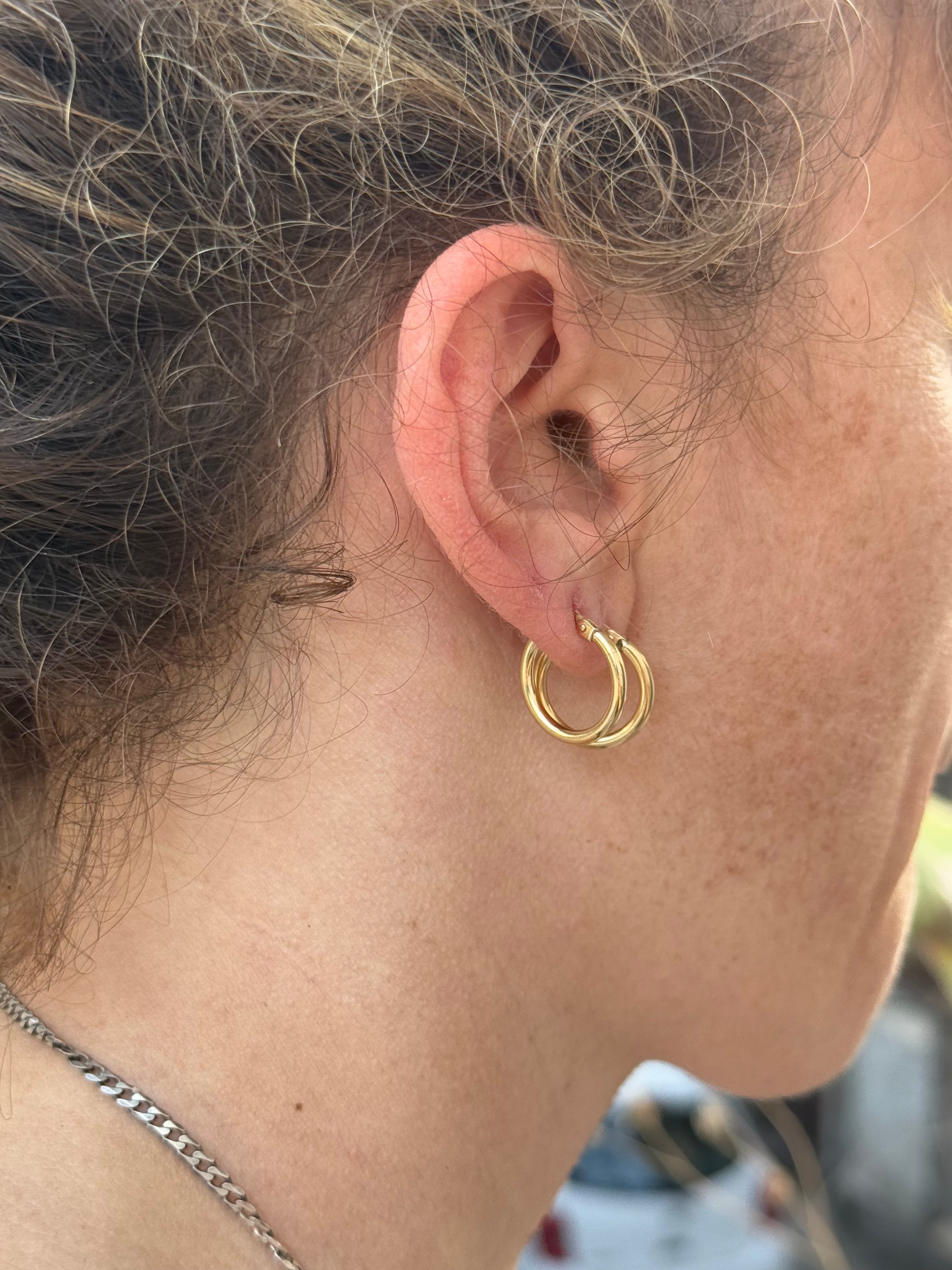 14K GOLD HOOPS SET