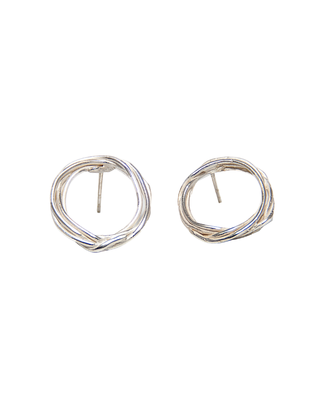 Scribble Studs//Silver