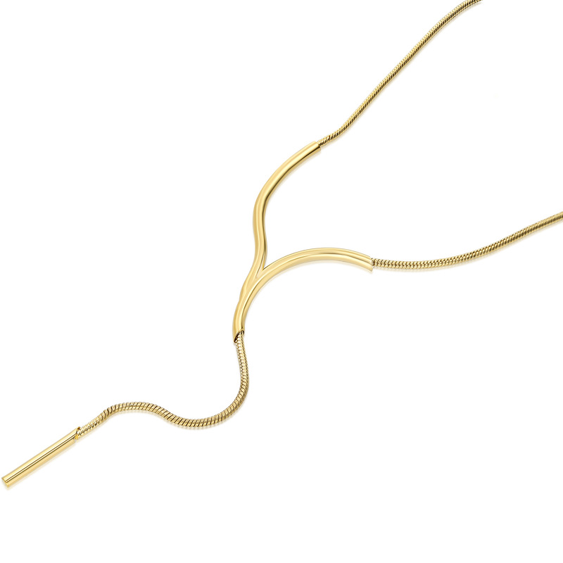 Tie Up Necklace-gold